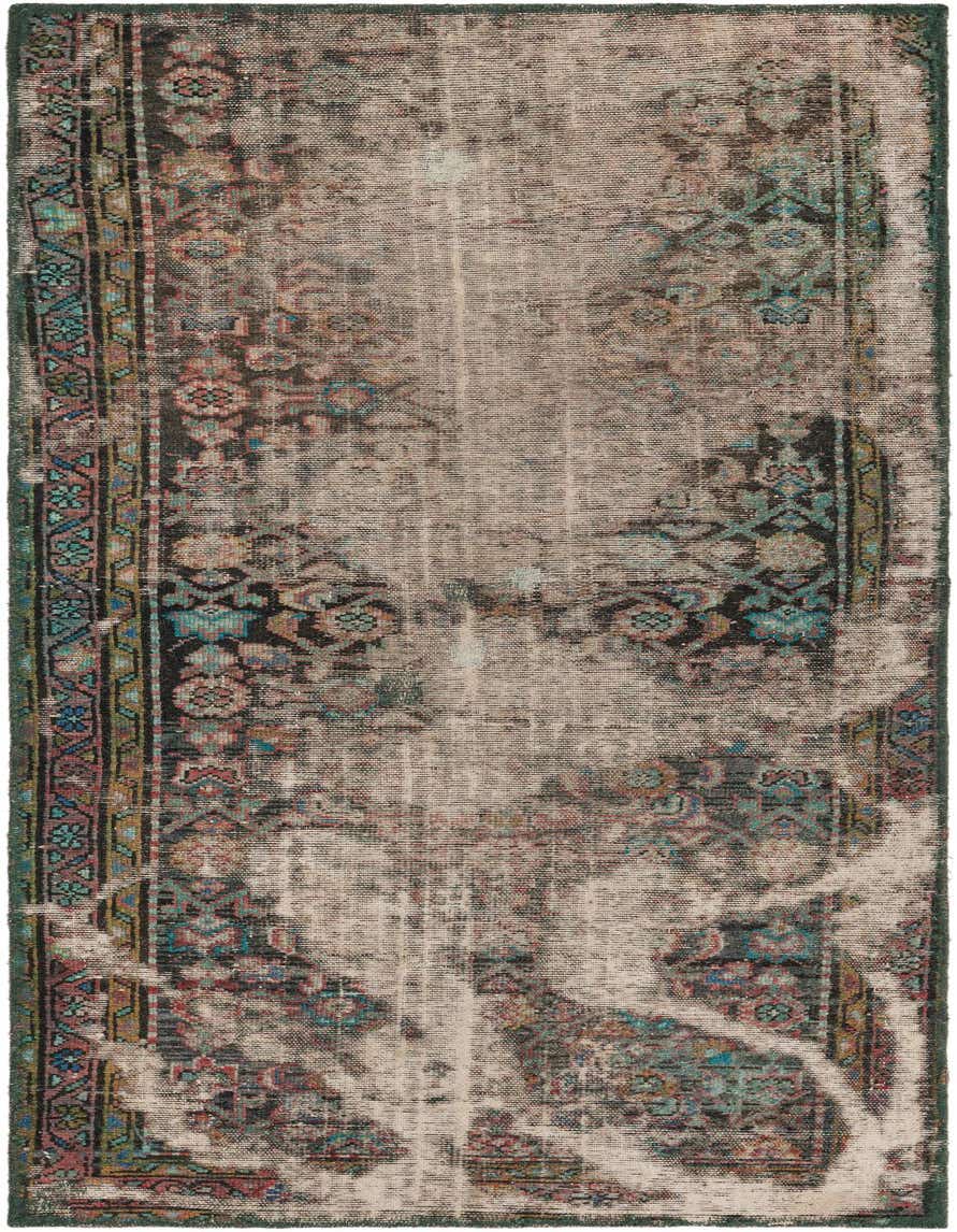 A 6 ft runner rug featuring a distressed Persian pattern in browns, tans, and muted teal, ideal for a hallway.
