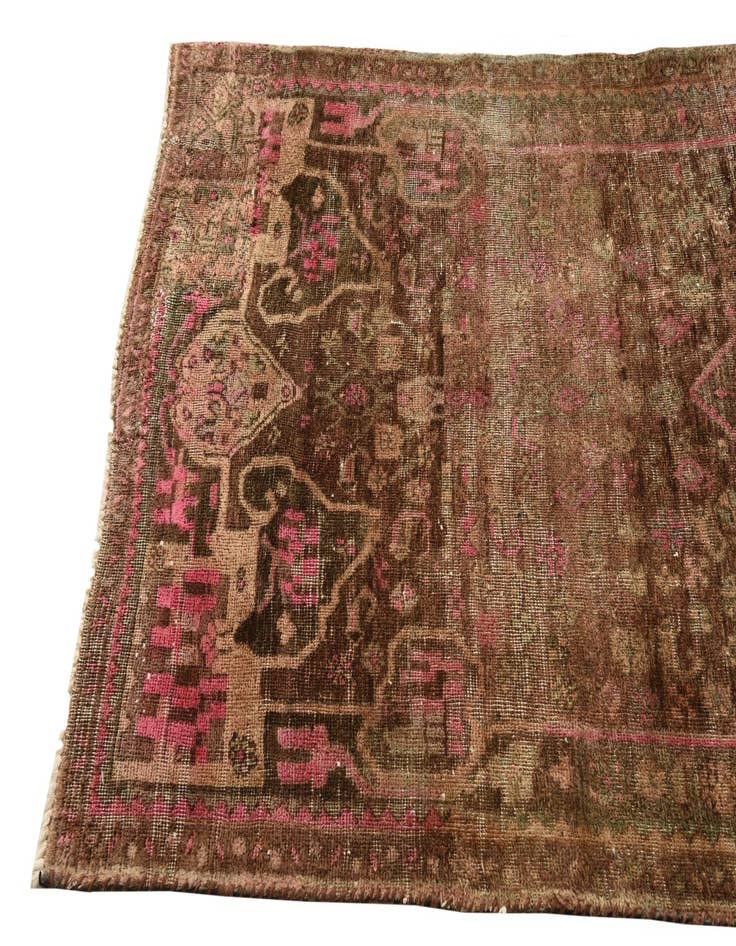 Detail image of  3' 5 x 9' 6  Hand Knotted Ultra Vintage Persian Wool Runner Rug