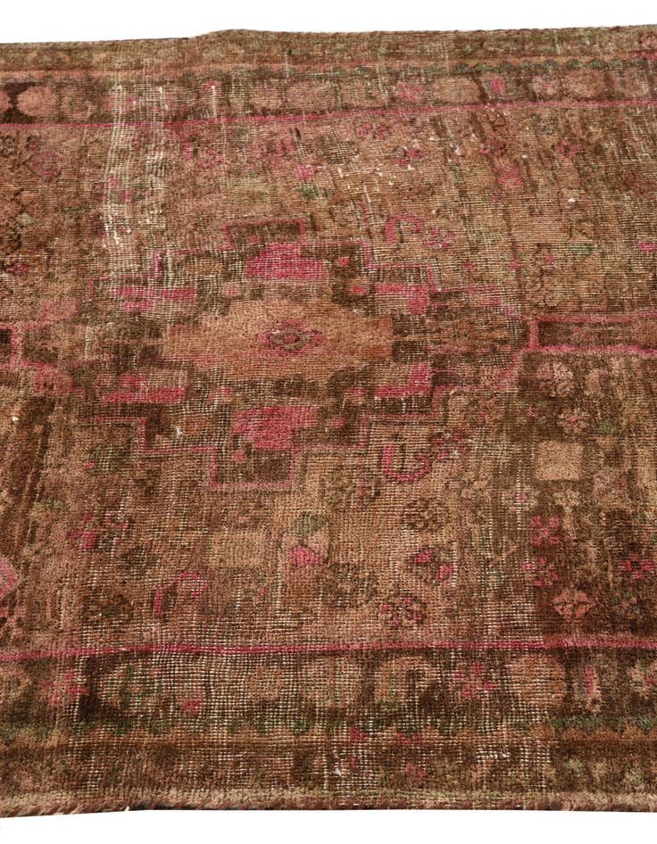 Detail image of  3' 5 x 9' 6  Hand Knotted Ultra Vintage Persian Wool Runner Rug