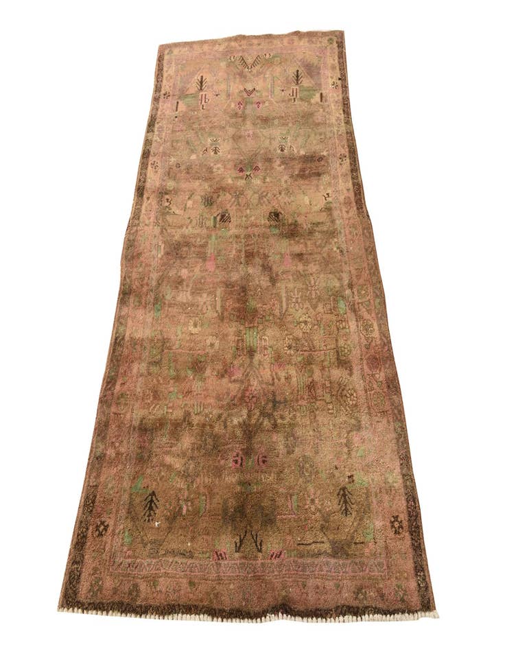 Detail image of  4' x 7'  Hand Knotted Ultra Vintage Persian Wool Runner Rug