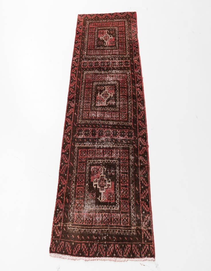 Detail image of  2' 8 x 5' 9  Hand Knotted Ultra Vintage Persian Wool Runner Rug