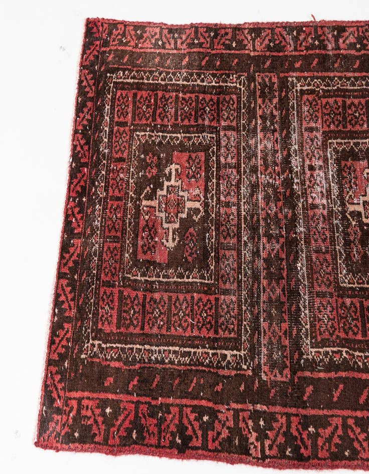 Detail image of  2' 8 x 5' 9  Hand Knotted Ultra Vintage Persian Wool Runner Rug