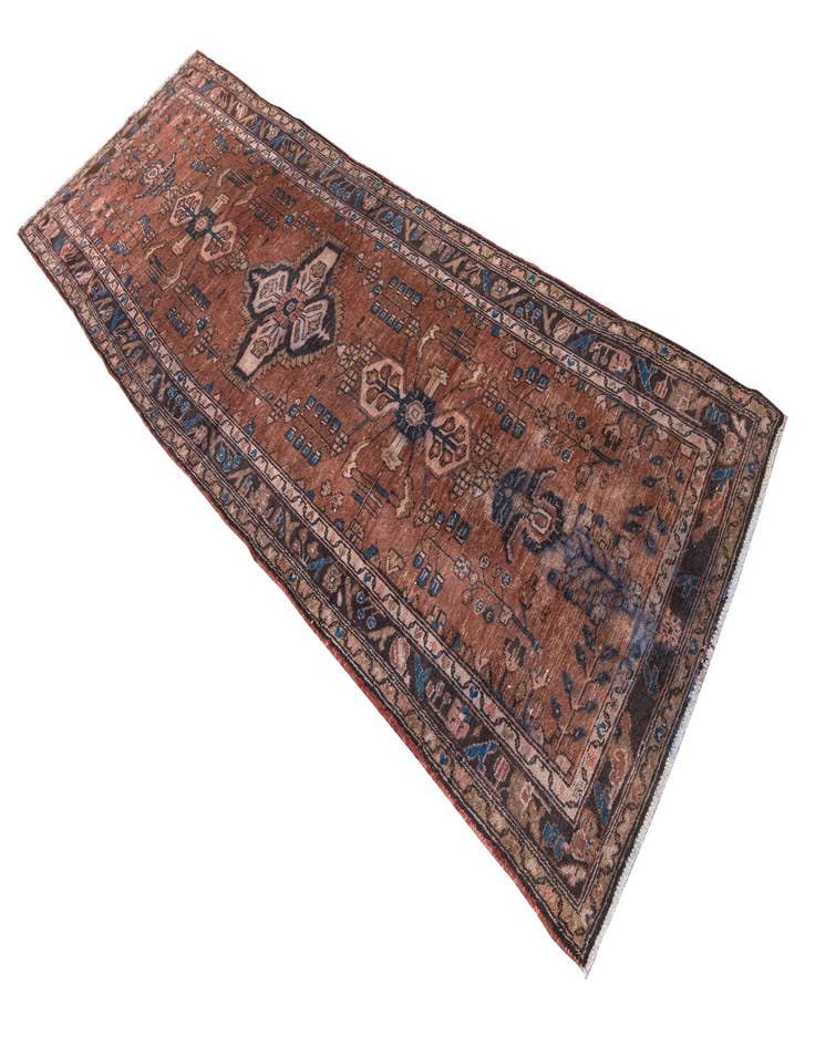 Detail image of  3' 6 x 10' 2  Hand Knotted Ultra Vintage Persian Wool Runner Rug