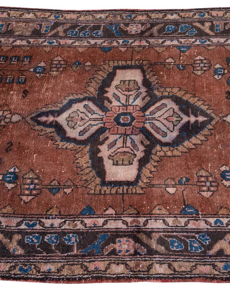 Detail image of  3' 6 x 10' 2  Hand Knotted Ultra Vintage Persian Wool Runner Rug