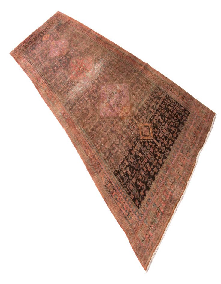 Detail image of  4' 6 x 12' 7  Hand Knotted Ultra Vintage Persian Wool Runner Rug