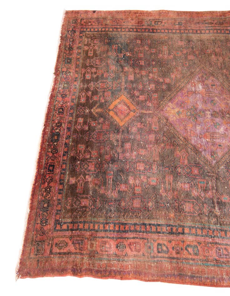 Detail image of  4' 6 x 12' 7  Hand Knotted Ultra Vintage Persian Wool Runner Rug