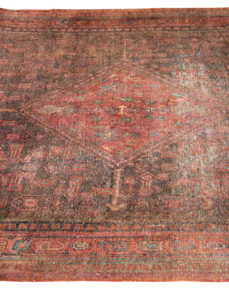 Detail image of  4' 6 x 12' 7  Hand Knotted Ultra Vintage Persian Wool Runner Rug
