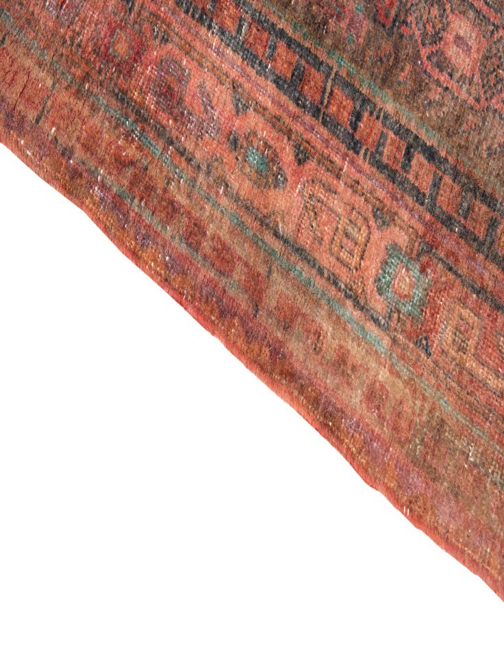 Detail image of  4' 6 x 12' 7  Hand Knotted Ultra Vintage Persian Wool Runner Rug