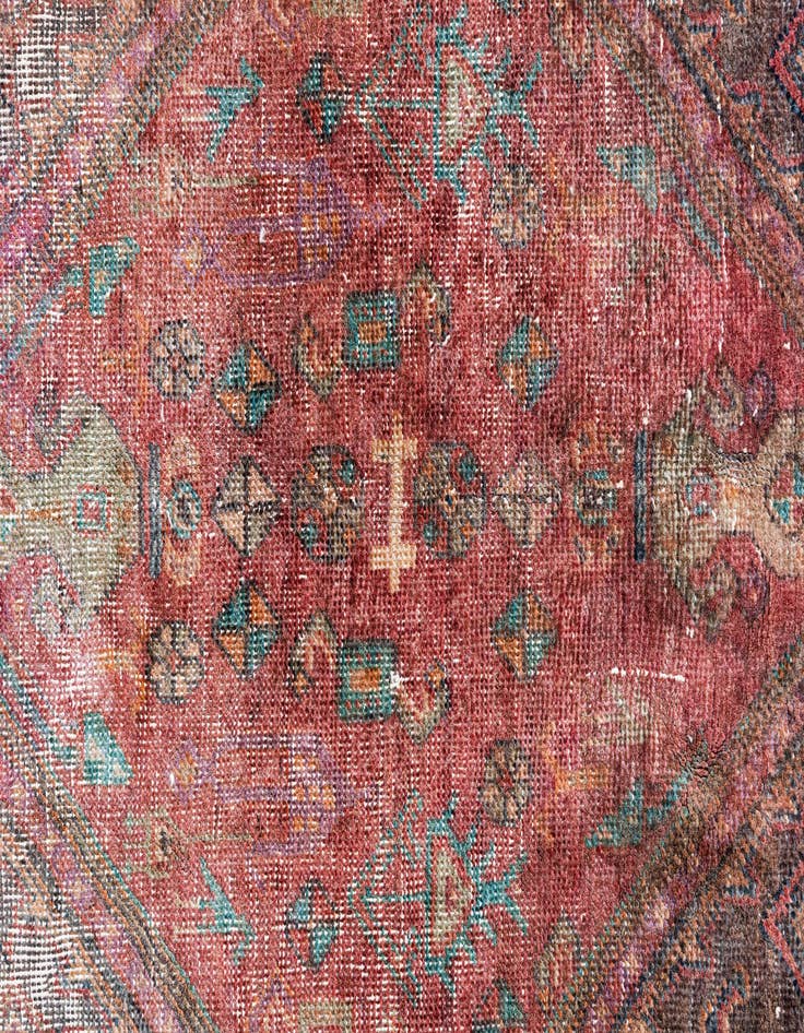 Detail image of  4' 6 x 12' 7  Hand Knotted Ultra Vintage Persian Wool Runner Rug