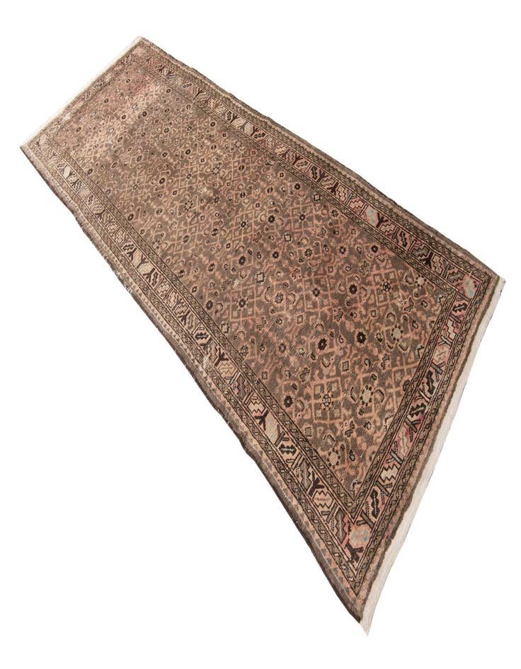 Detail image of  4' x 10' 7  Hand Knotted Ultra Vintage Persian Wool Runner Rug