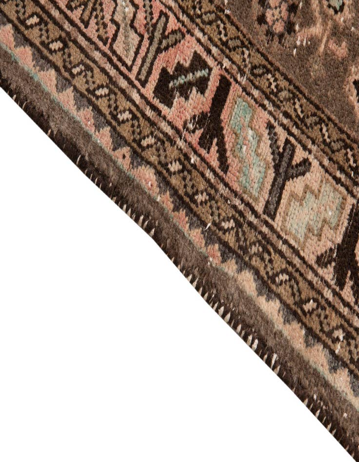 Detail image of  4' x 10' 7  Hand Knotted Ultra Vintage Persian Wool Runner Rug