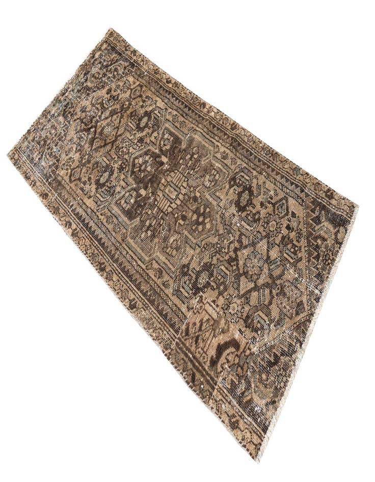 Detail image of 2' 7 x 5' 6 Hand Knotted Ultra Vintage Persian Wool Runner Rug