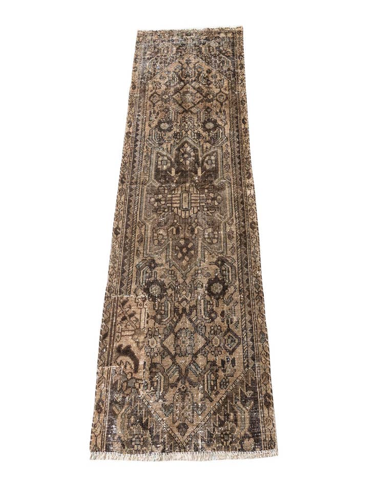 Detail image of 2' 7 x 5' 6 Hand Knotted Ultra Vintage Persian Wool Runner Rug