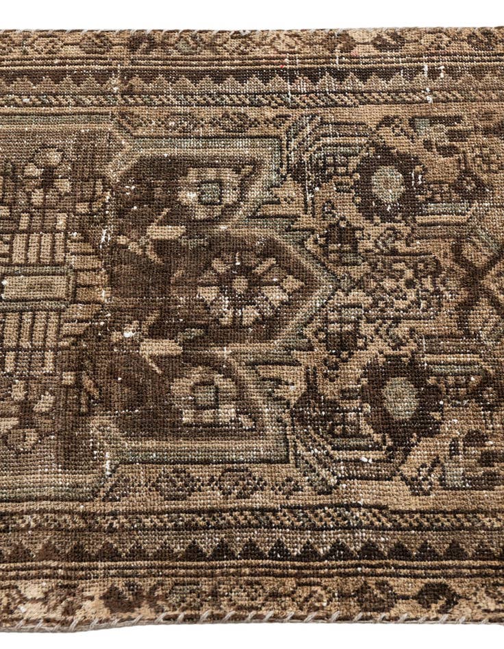 Detail image of 2' 7 x 5' 6 Hand Knotted Ultra Vintage Persian Wool Runner Rug