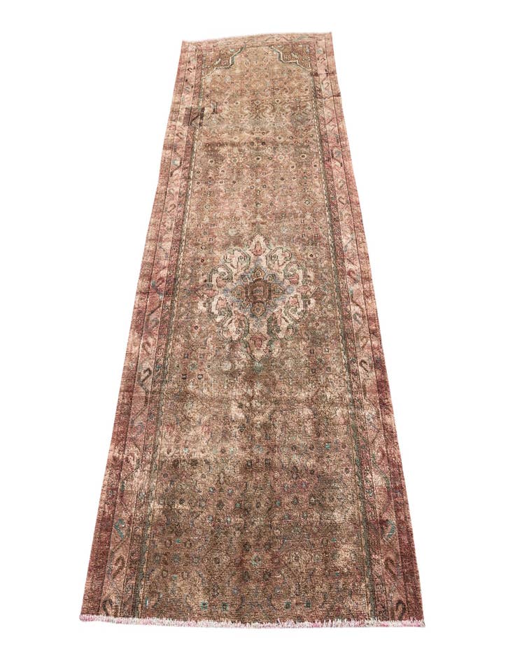 Detail image of  3' 10 x 8' 2  Hand Knotted Ultra Vintage Persian Wool Runner Rug