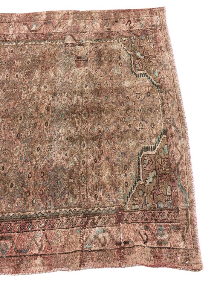 Detail image of  3' 10 x 8' 2  Hand Knotted Ultra Vintage Persian Wool Runner Rug