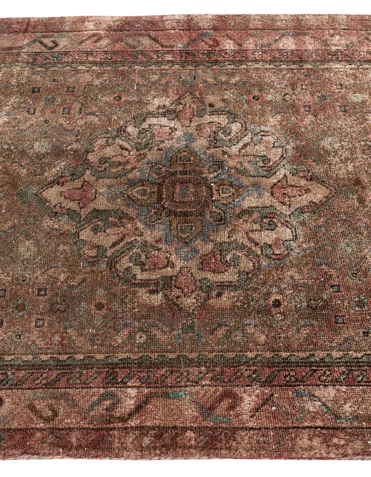 Detail image of  3' 10 x 8' 2  Hand Knotted Ultra Vintage Persian Wool Runner Rug