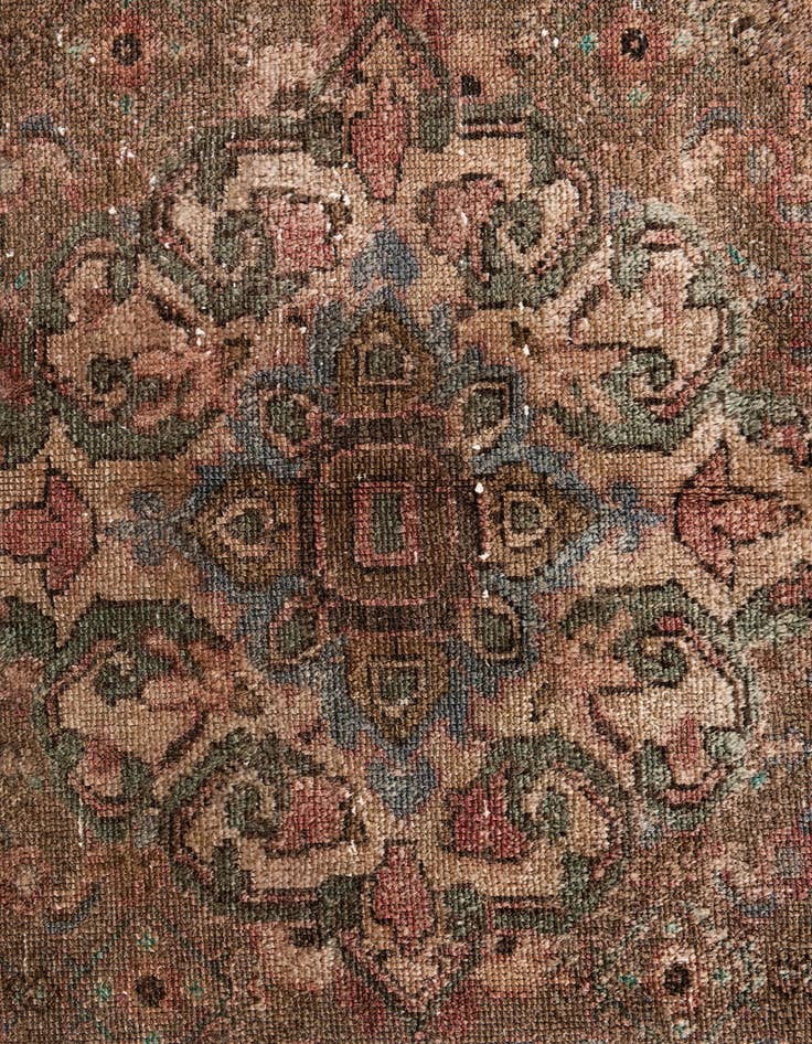 Detail image of  3' 10 x 8' 2  Hand Knotted Ultra Vintage Persian Wool Runner Rug