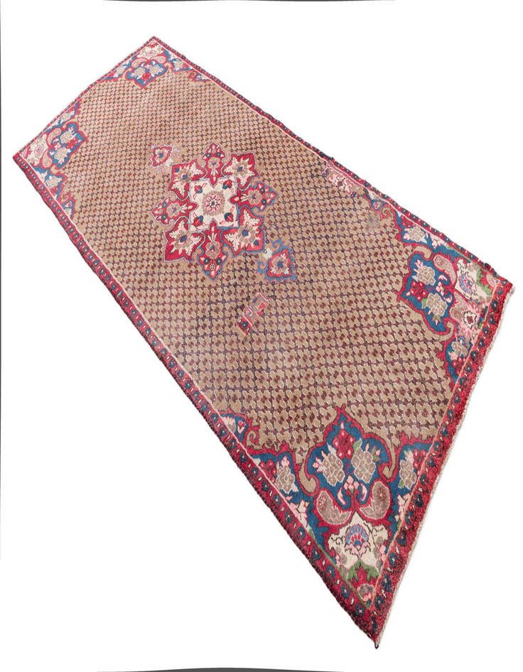 Detail image of  4' x 9'  Hand Knotted Ultra Vintage Persian Wool Runner Rug