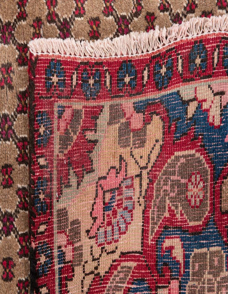 Detail image of  4' x 9'  Hand Knotted Ultra Vintage Persian Wool Runner Rug