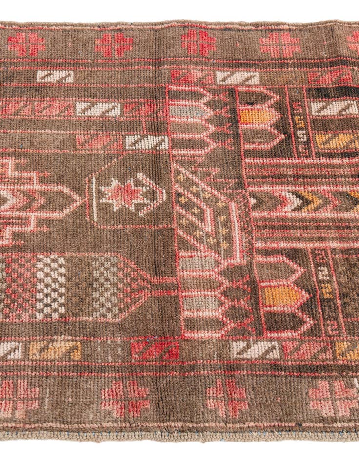 Detail image of  2' 3 x 4' 5  Hand Knotted Ultra Vintage Persian Wool Runner Rug