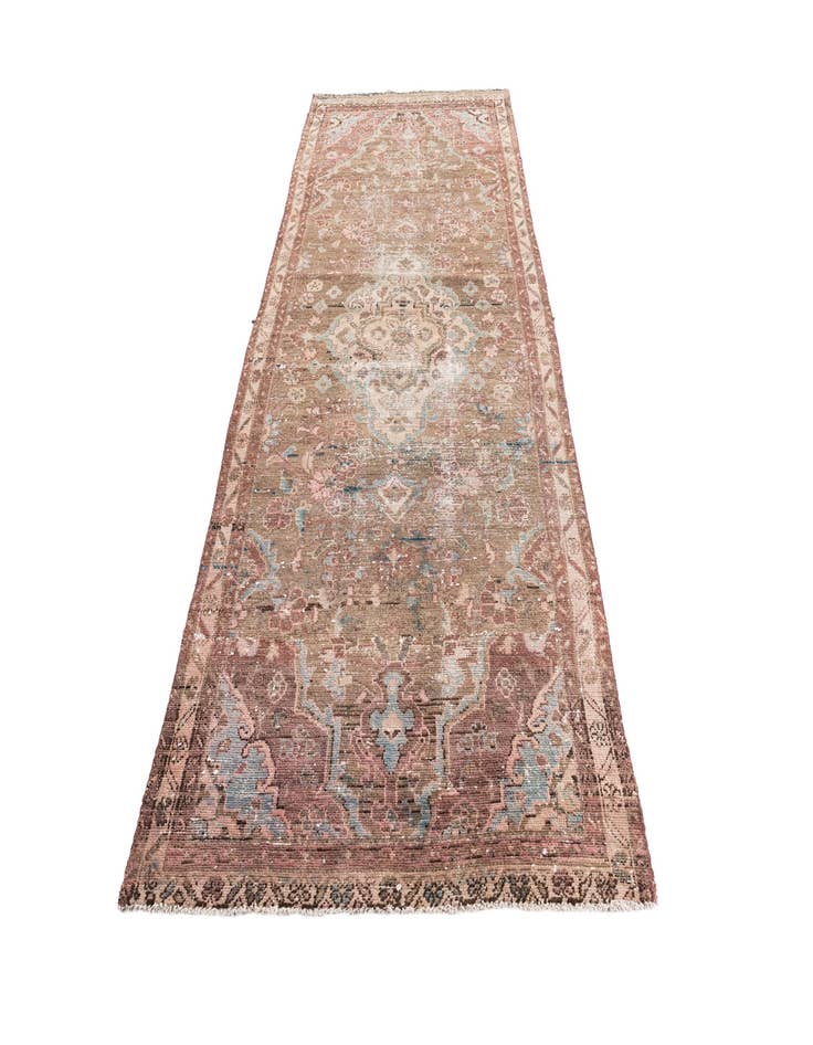 Detail image of  3' 5 x 9' 9  Hand Knotted Ultra Vintage Persian Wool Runner Rug