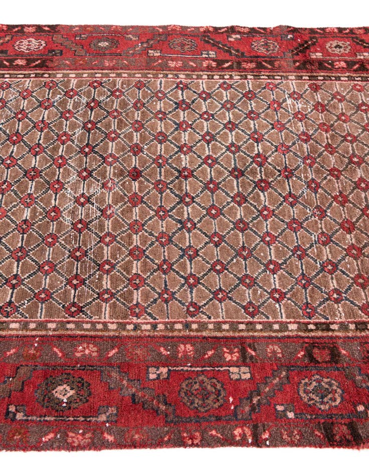 Detail image of  4' 4 x 8' 8  Hand Knotted Ultra Vintage Persian Wool Runner Rug
