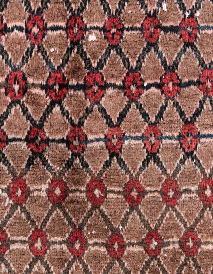 Detail image of  4' 4 x 8' 8  Hand Knotted Ultra Vintage Persian Wool Runner Rug