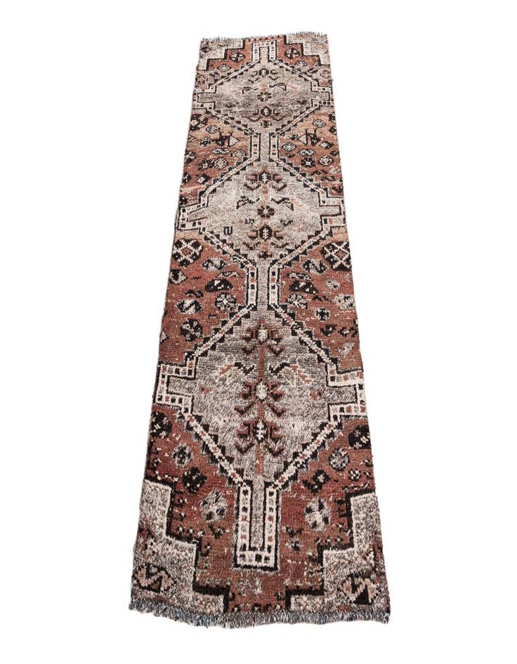 Detail image of  2' 10 x 6' 8  Hand Knotted Ultra Vintage Persian Wool Runner Rug