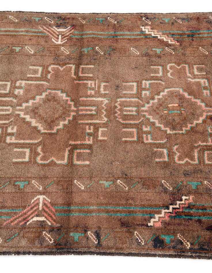 Detail image of  3' 2 x 6' 4  Hand Knotted Ultra Vintage Persian Wool Runner Rug