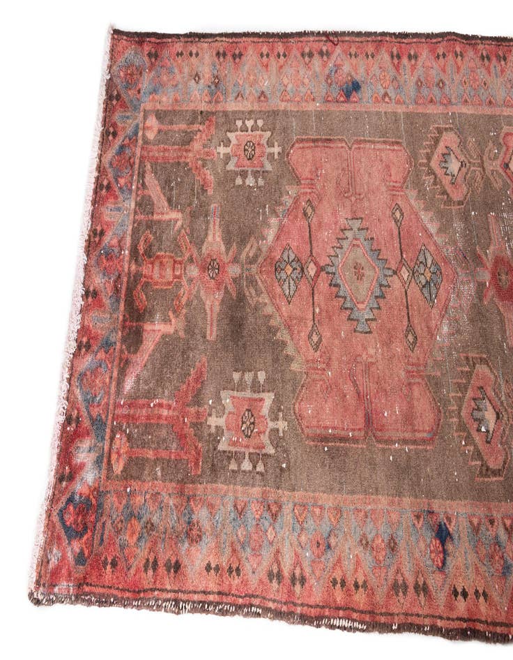 Detail image of  3' 6 x 10' 5  Hand Knotted Ultra Vintage Persian Wool Runner Rug