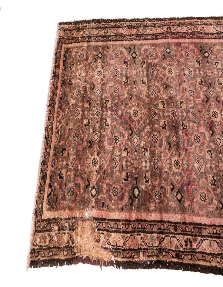 Detail image of  3' 7 x 9' 5  Hand Knotted Ultra Vintage Persian Wool Runner Rug