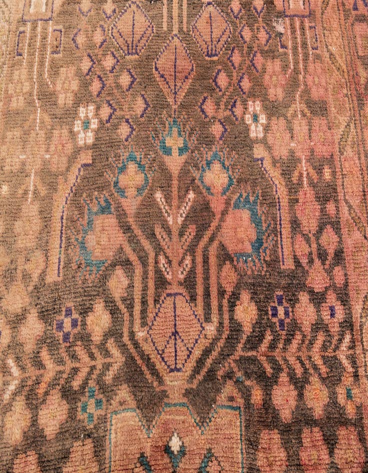Detail image of  5' x 10' 2  Hand Knotted Ultra Vintage Persian Wool Runner Rug