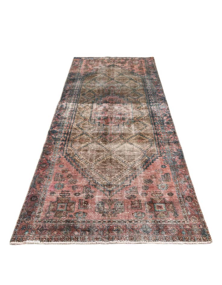 Detail image of  3' 5 x 9' 9  Hand Knotted Ultra Vintage Persian Wool Runner Rug