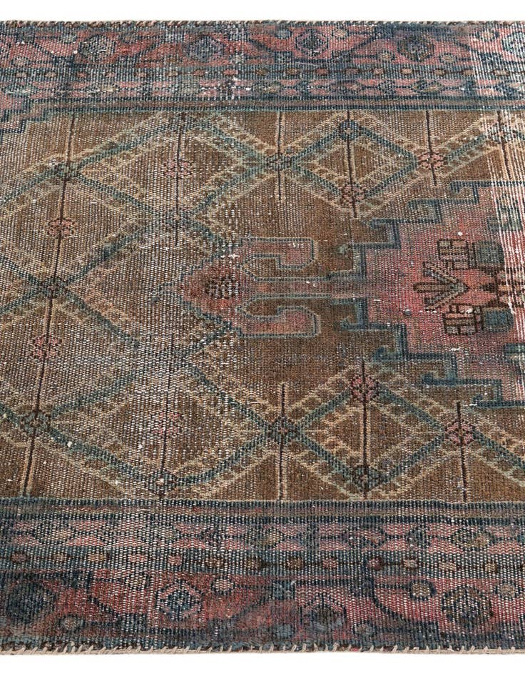 Detail image of  3' 5 x 9' 9  Hand Knotted Ultra Vintage Persian Wool Runner Rug