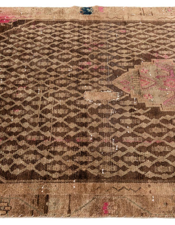 Detail image of  4' 6 x 9' 2  Hand Knotted Ultra Vintage Persian Wool Runner Rug