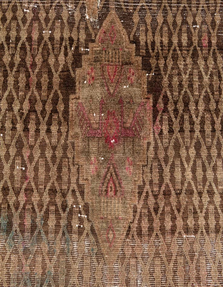 Detail image of  4' 6 x 9' 2  Hand Knotted Ultra Vintage Persian Wool Runner Rug