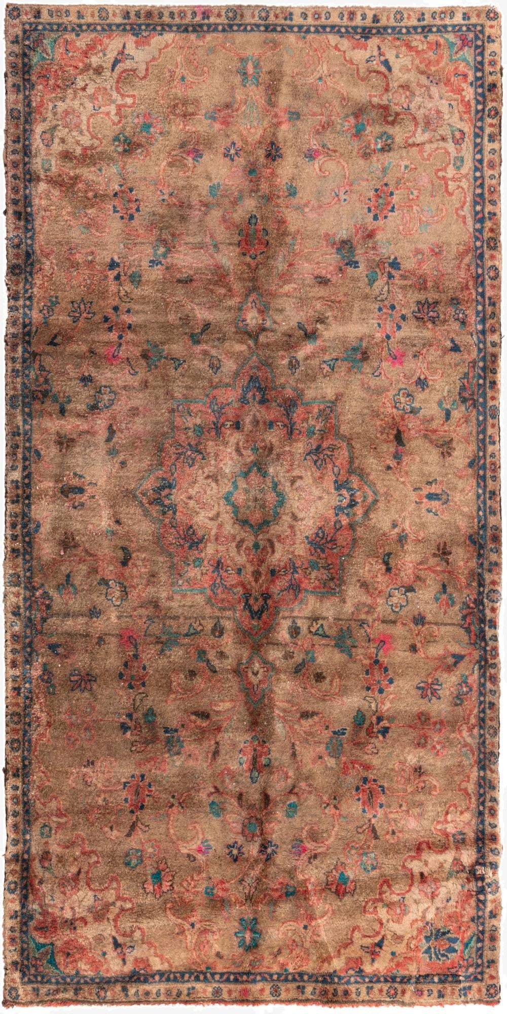  3' 10 x 7' 10  Hand Knotted Ultra Vintage Persian Wool Runner Rug