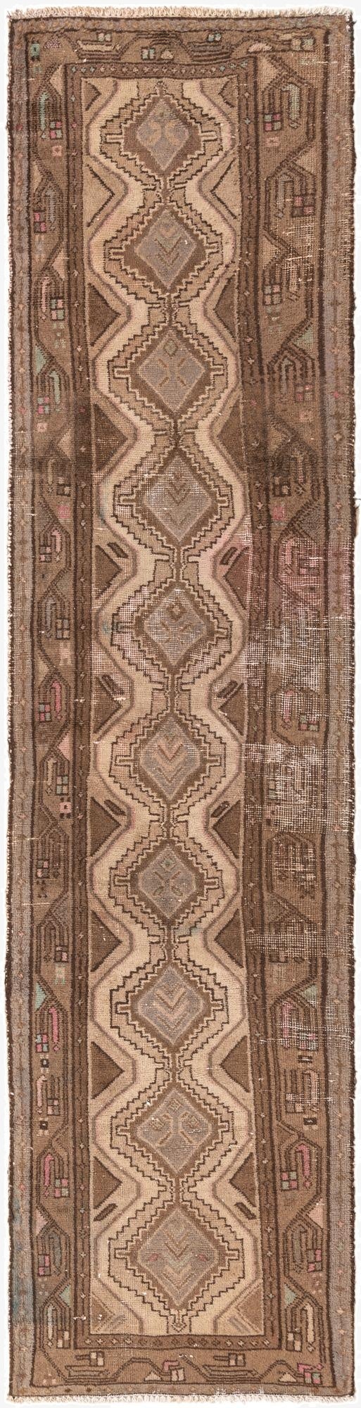  2' 6 x 9' 10  Hand Knotted Ultra Vintage Persian Wool Runner Rug