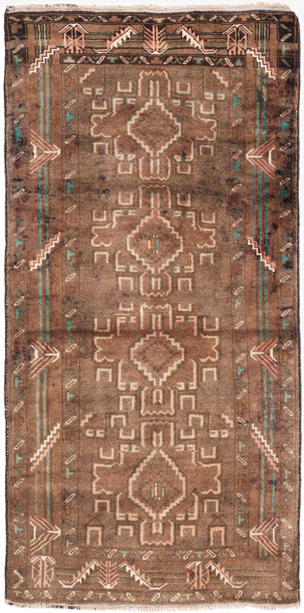  3' 2 x 6' 4  Hand Knotted Ultra Vintage Persian Wool Runner Rug