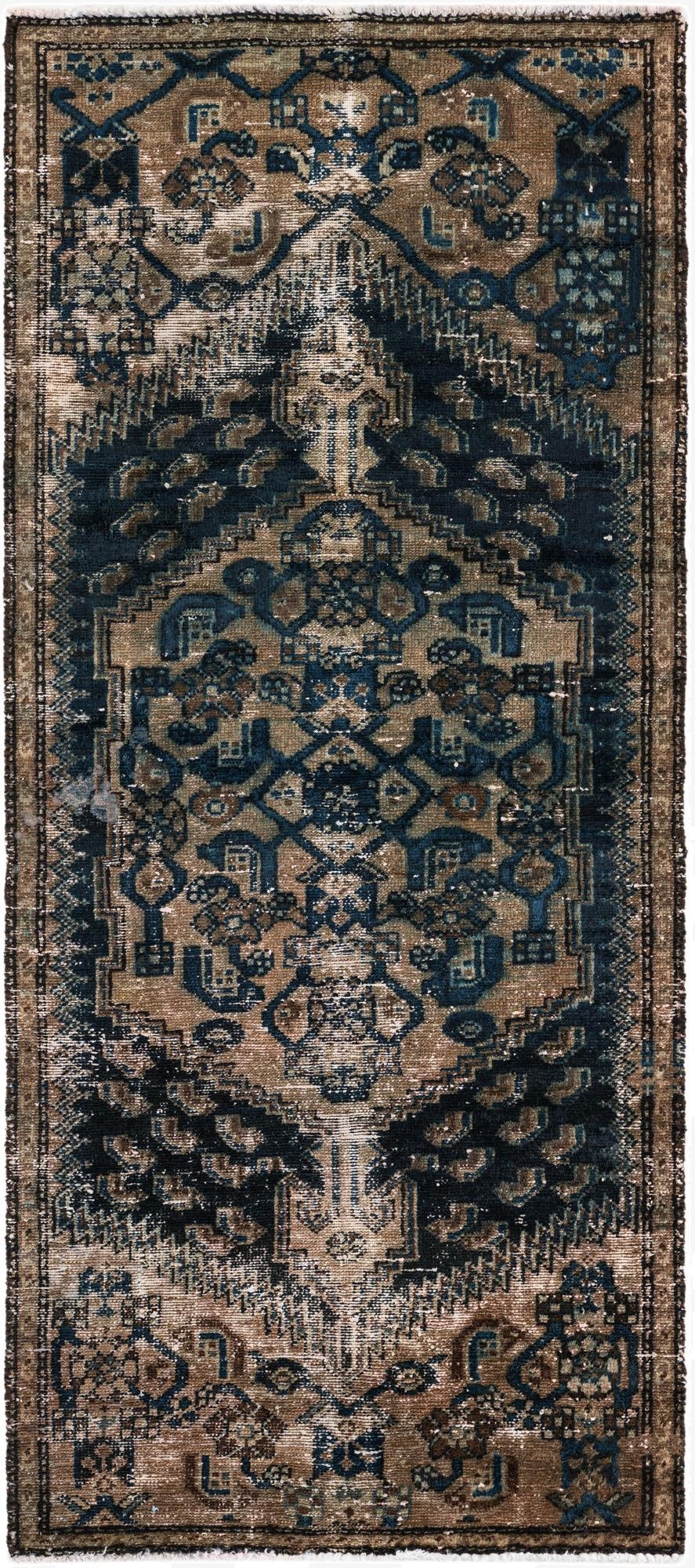  2' 7 x 6'  Hand Knotted Ultra Vintage Persian Wool Runner Rug