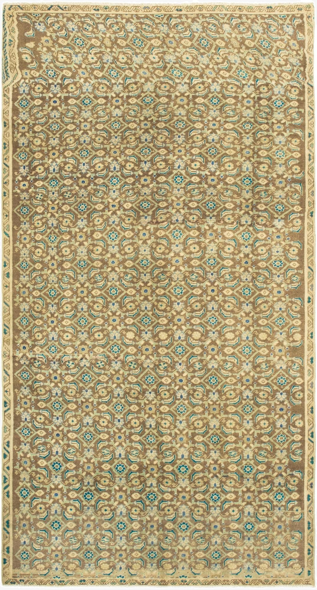  4' 9 x 9' 3  Hand Knotted Ultra Vintage Persian Wool Runner Rug