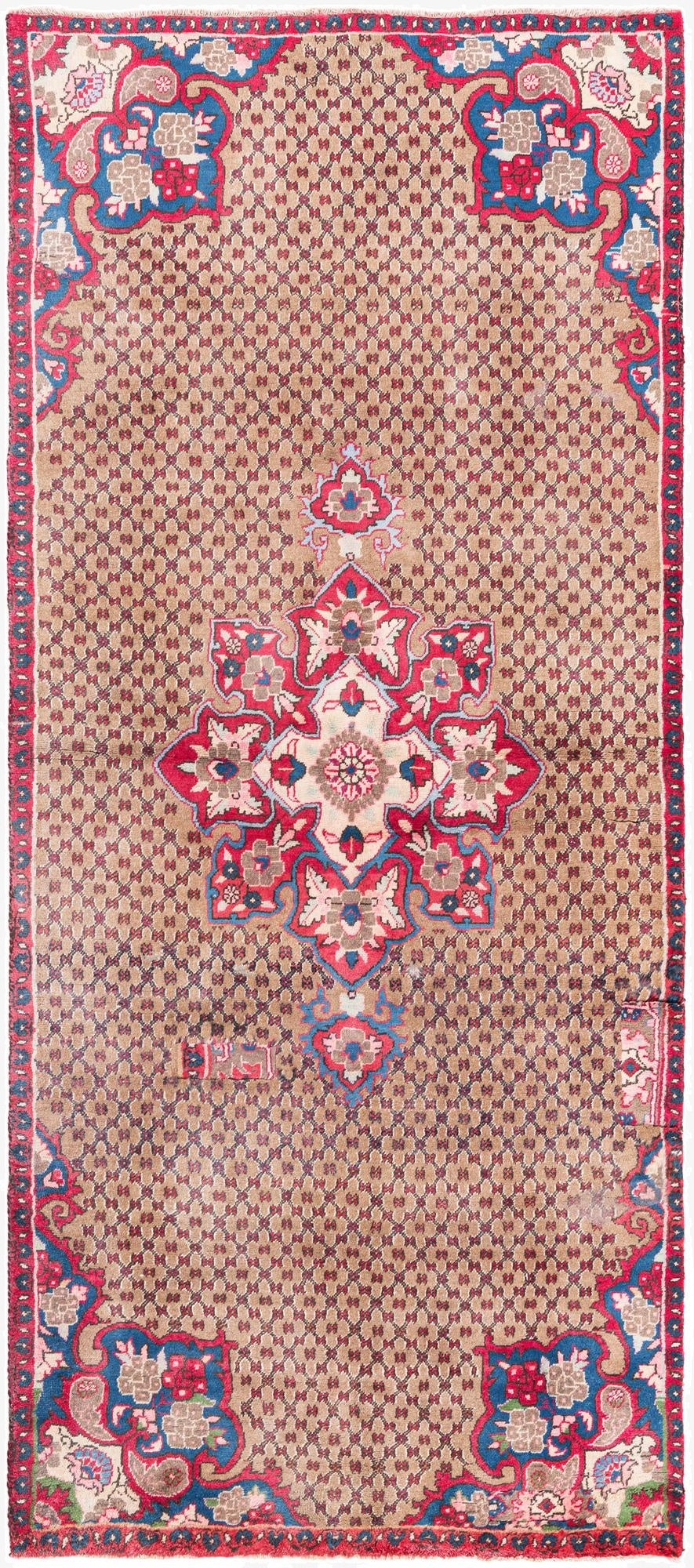  4' x 9'  Hand Knotted Ultra Vintage Persian Wool Runner Rug