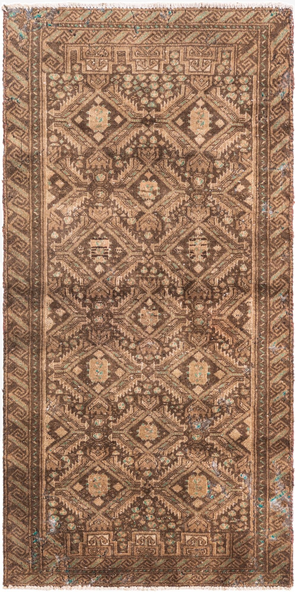  2' 5 x 4' 9  Hand Knotted Ultra Vintage Persian Wool Runner Rug