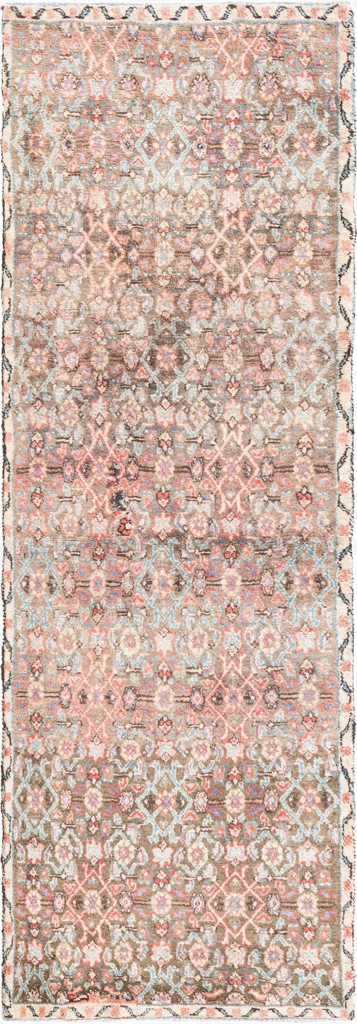  2' 9 x 8' 8  Hand Knotted Ultra Vintage Persian Wool Runner Rug
