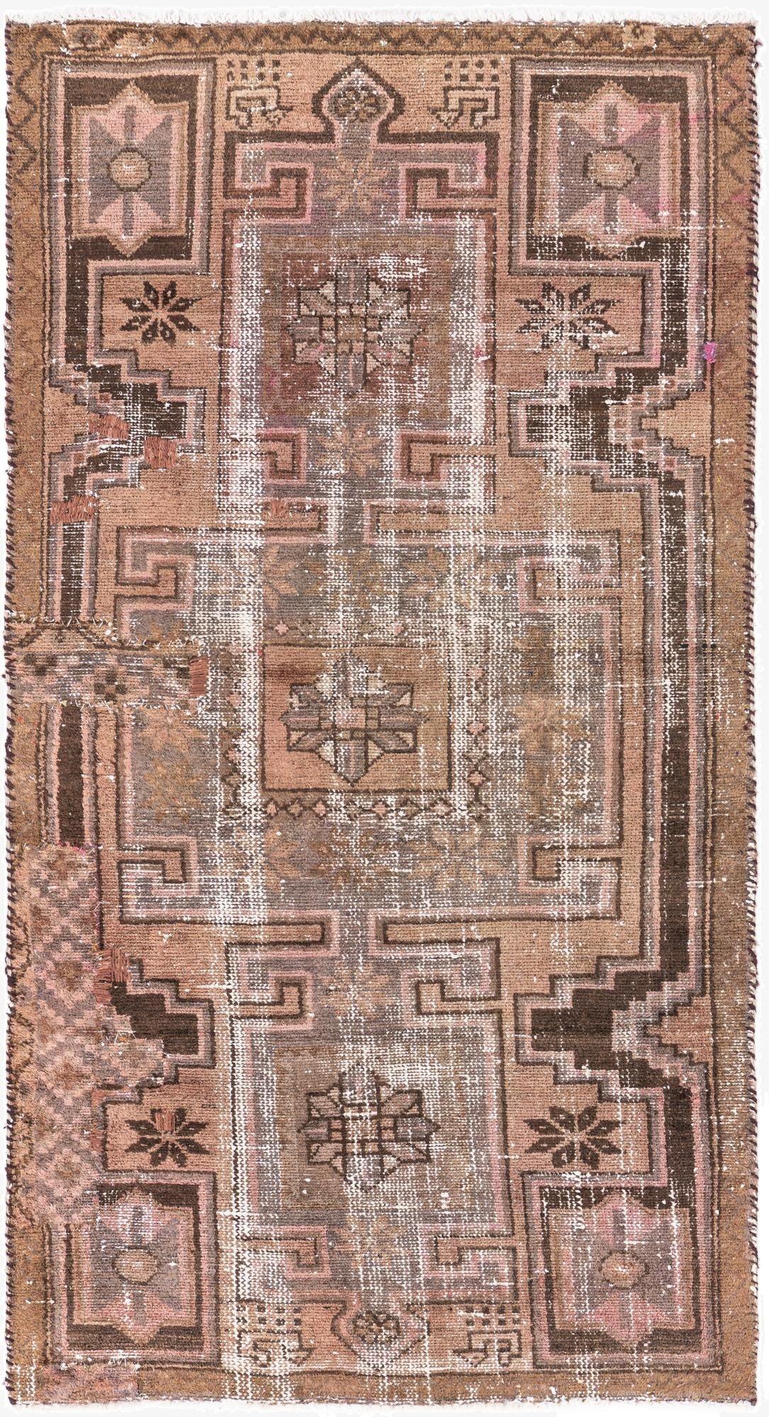  3' 2 x 6' 2  Hand Knotted Ultra Vintage Persian Wool Runner Rug
