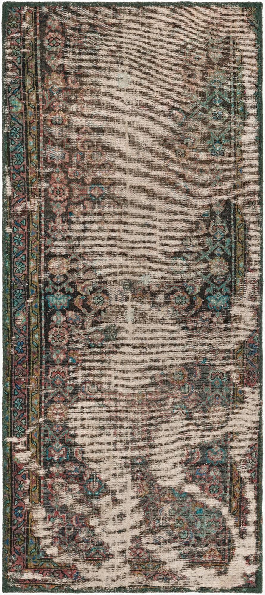  2' 9 x 6' 4  Hand Knotted Ultra Vintage Persian Wool Runner Rug