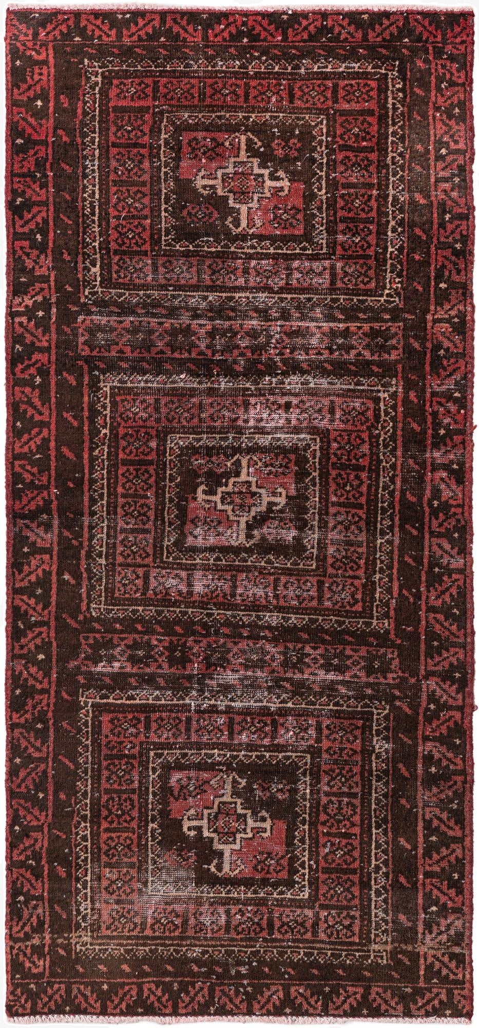  2' 8 x 5' 9  Hand Knotted Ultra Vintage Persian Wool Runner Rug