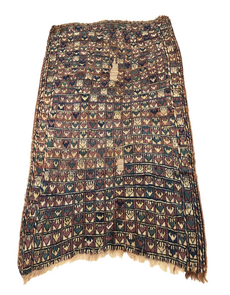 Detail image of 4' x 4' 2 Hand Knotted Bakhtiar Persian Wool Square Rug