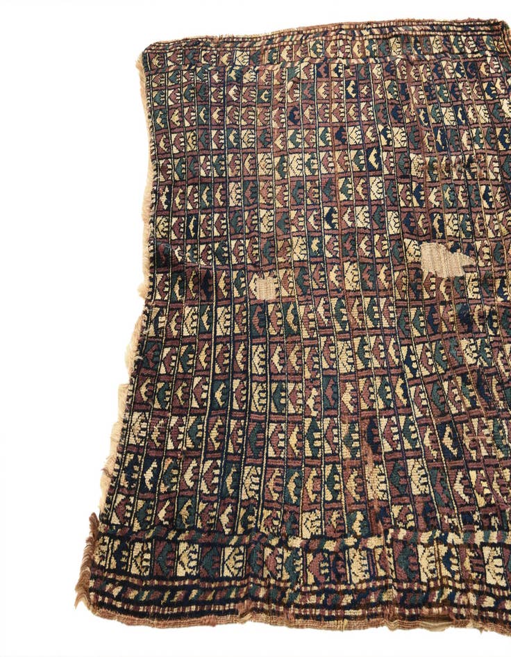 Detail image of 4' x 4' 2 Hand Knotted Bakhtiar Persian Wool Square Rug